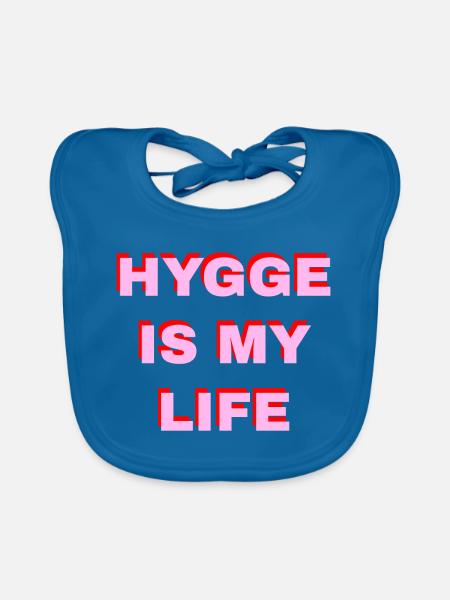 Hygge Is My Life - Bavoir bio Bébé - bleu paon - Devant