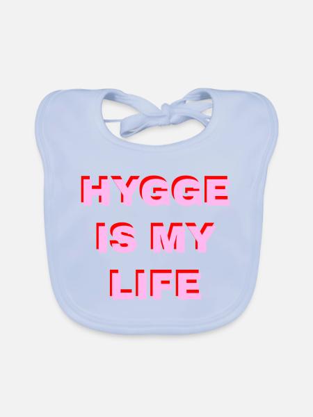 Hygge Is My Life - Bavoir bio Bébé - bleu ciel - Devant
