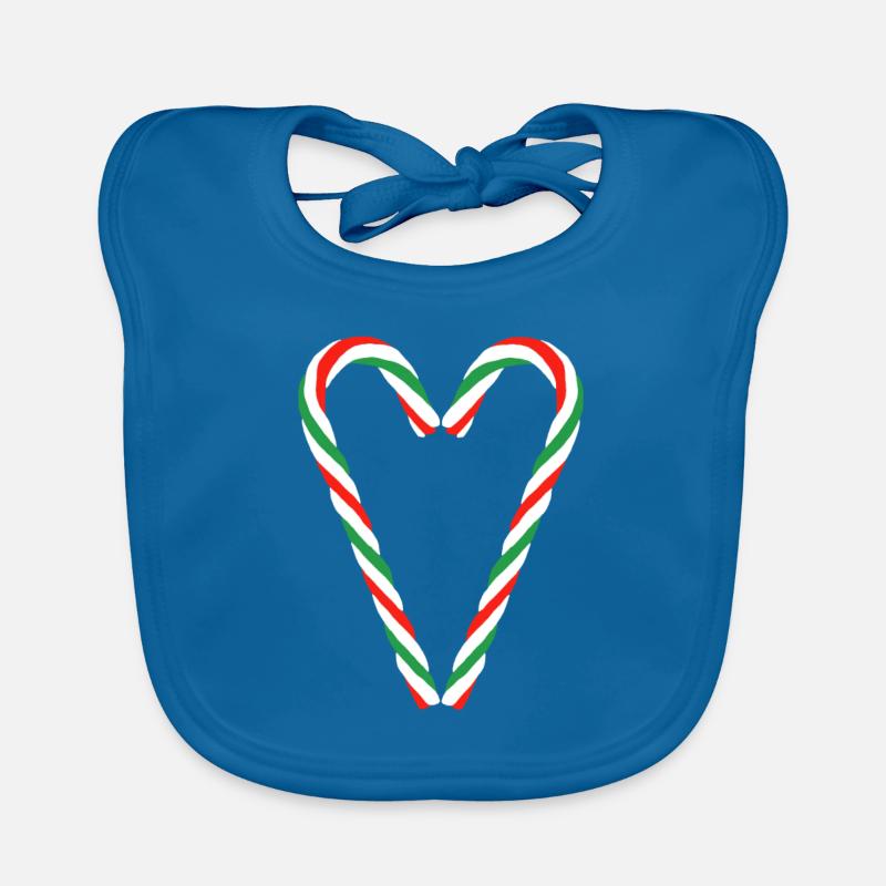 Candy Cane Heart Organic Baby Bibs