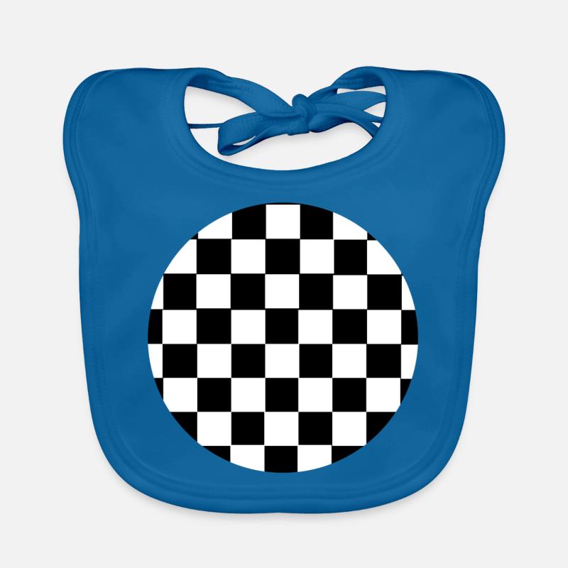 Checkered circle Organic Baby Bibs