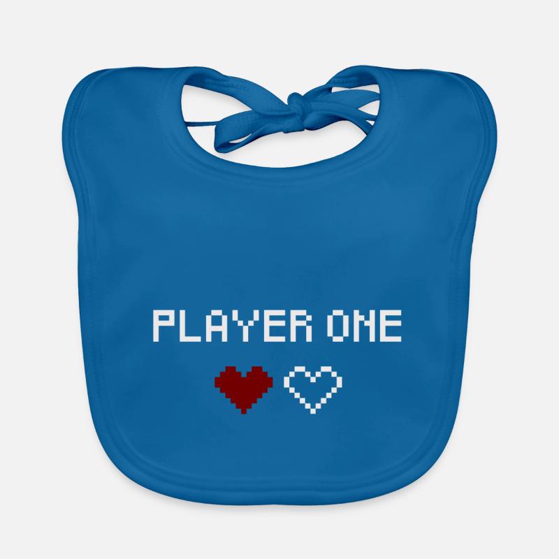 Player One - Bavoir bio Bébé - bleu paon