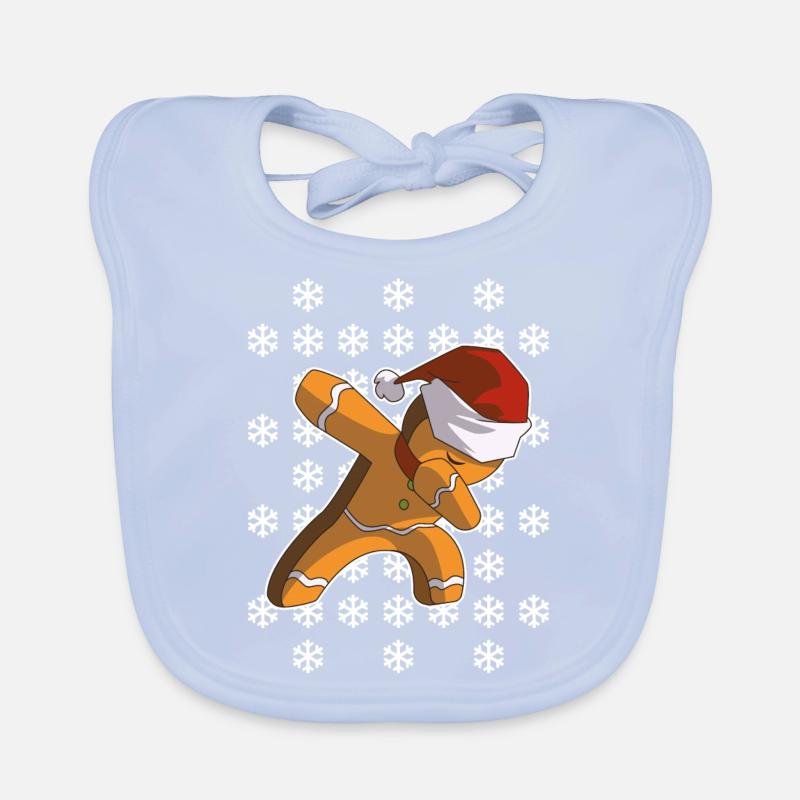 Gingerbread Man Dab Christmas Organic Baby Bibs