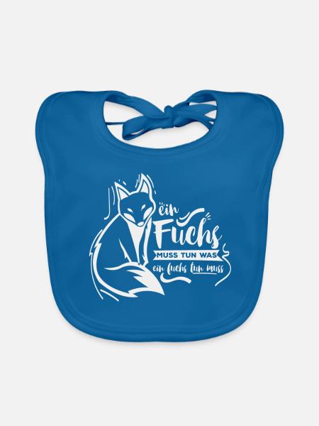Fuchs - Baby Bio-Lätzchen - Pfauenblau