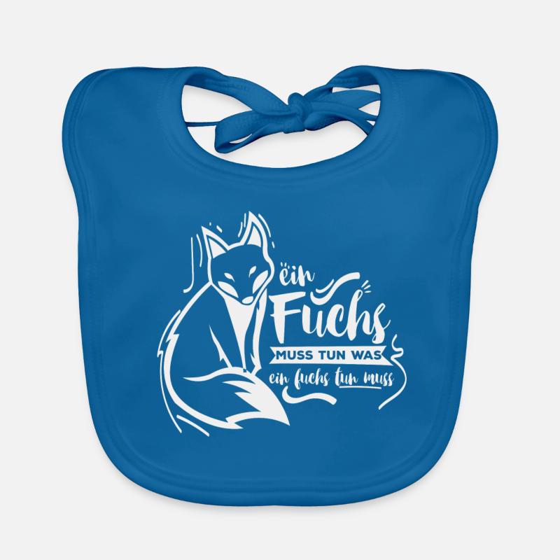 Fuchs - Baby Bio-Lätzchen - Pfauenblau