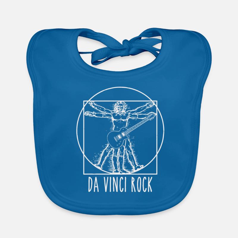 Roches de Da Vinci - Bavoir bio Bébé - bleu paon