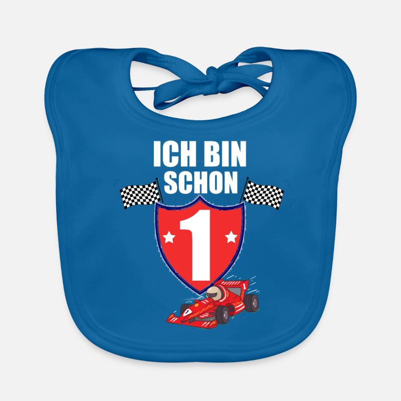 1. Geburtstag Geschenk Junge - Baby Bio-Lätzchen - Pfauenblau
