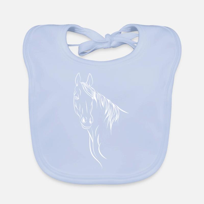 Cheval pour noir. Bavoir bio Bébé