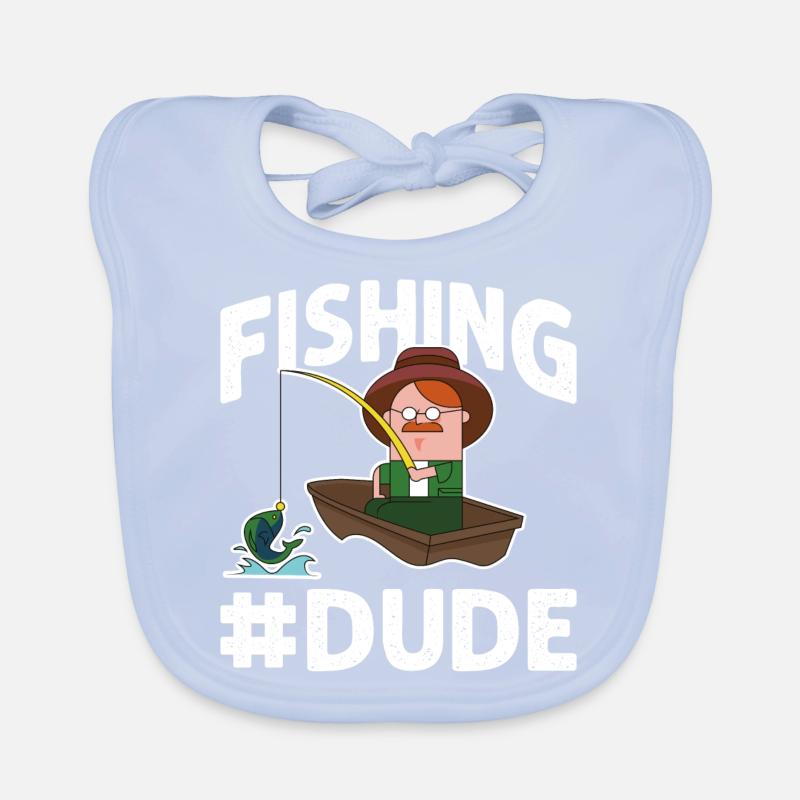 Fischen angeln boot comic spruch Baby Bio-Lätzchen