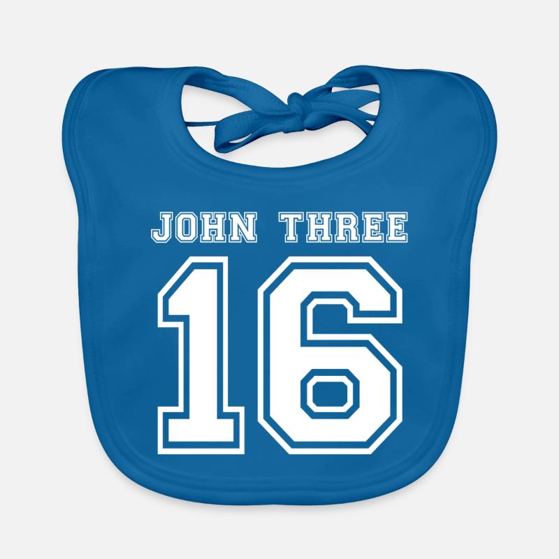 John Three 16 - Bibelvers als Geschenkidee - weiß Baby Bio-Lätzchen