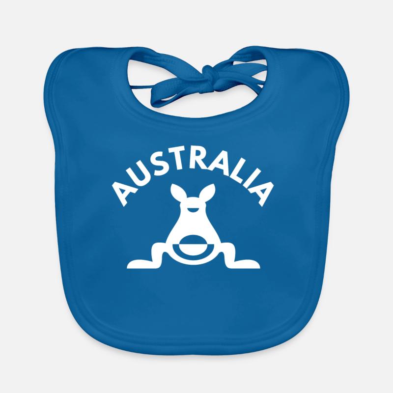 Australie - Bavoir bio Bébé - bleu paon