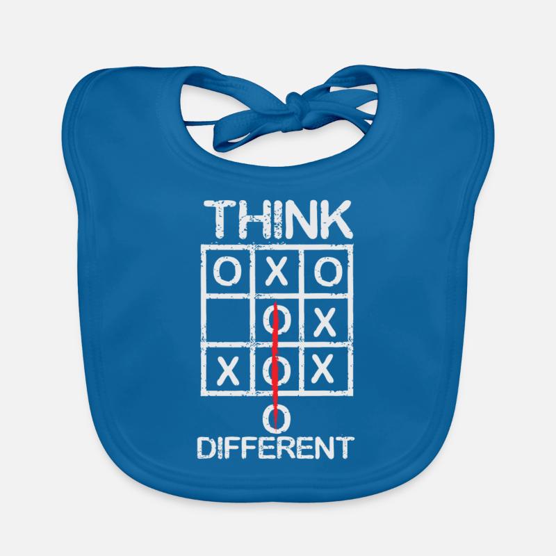 Think different - Bavoir bio Bébé - bleu paon