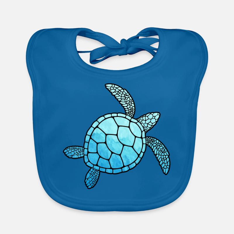 Schildkröte Turtle Geschenkidee Schildkröten Meer - Baby Bio-Lätzchen - Pfauenblau