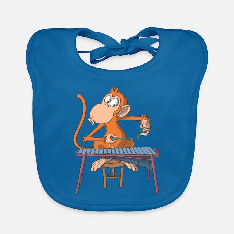 Monkey joue du ximophone marimba Bavoir bio Bébé