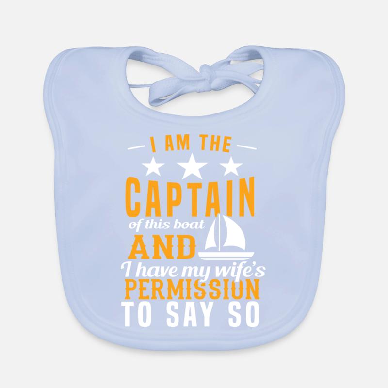 Tshirt de capitaine de bateau de conception "Je Bavoir bio Bébé