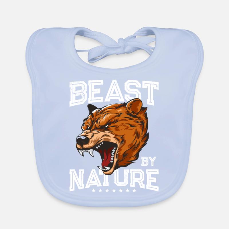 Bear grizzly beast Organic Baby Bibs