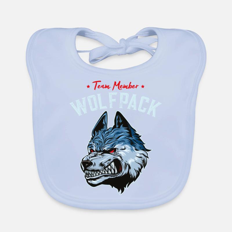 wolf wolfpack team Baby Bio-Lätzchen