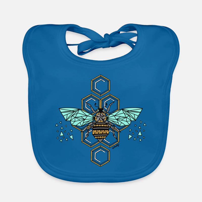 Queen B geometric Organic Baby Bibs