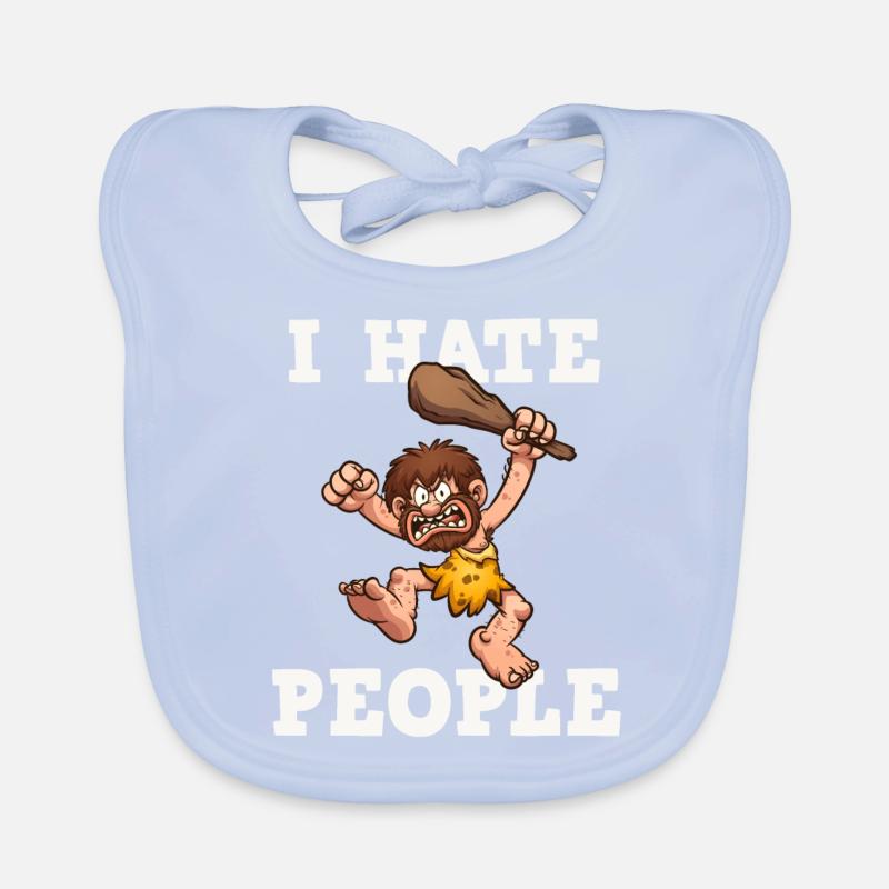 I Hate People Neanderthals Organic Baby Bibs