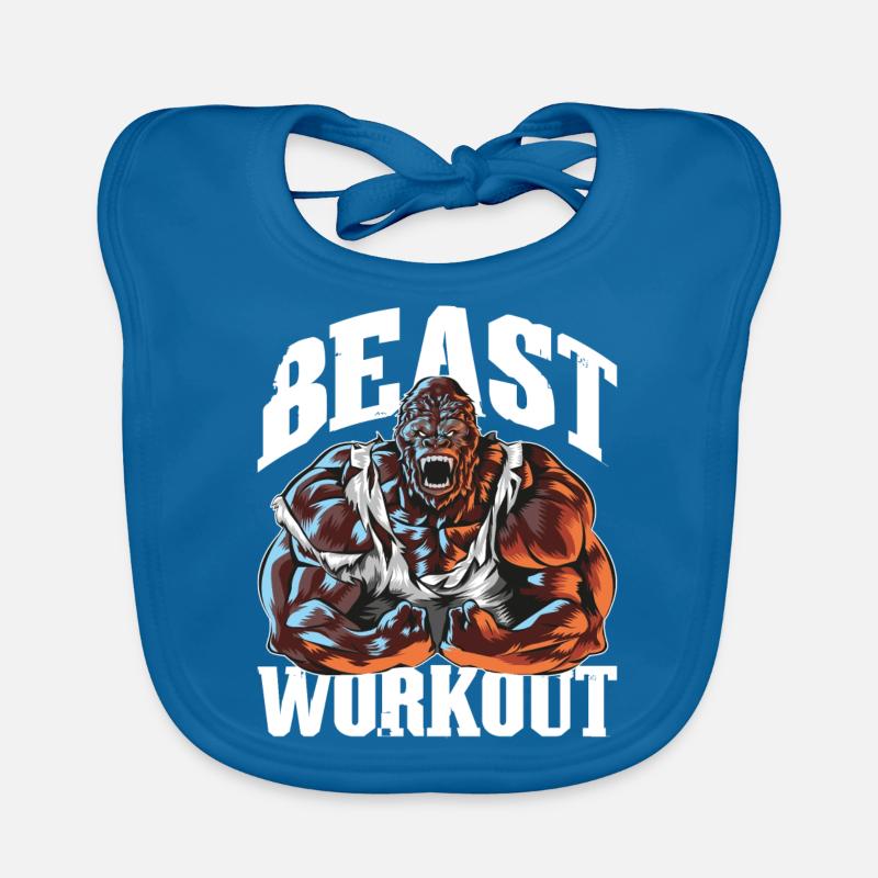 gorilla beast workout gym - Baby Bio-Lätzchen - Pfauenblau