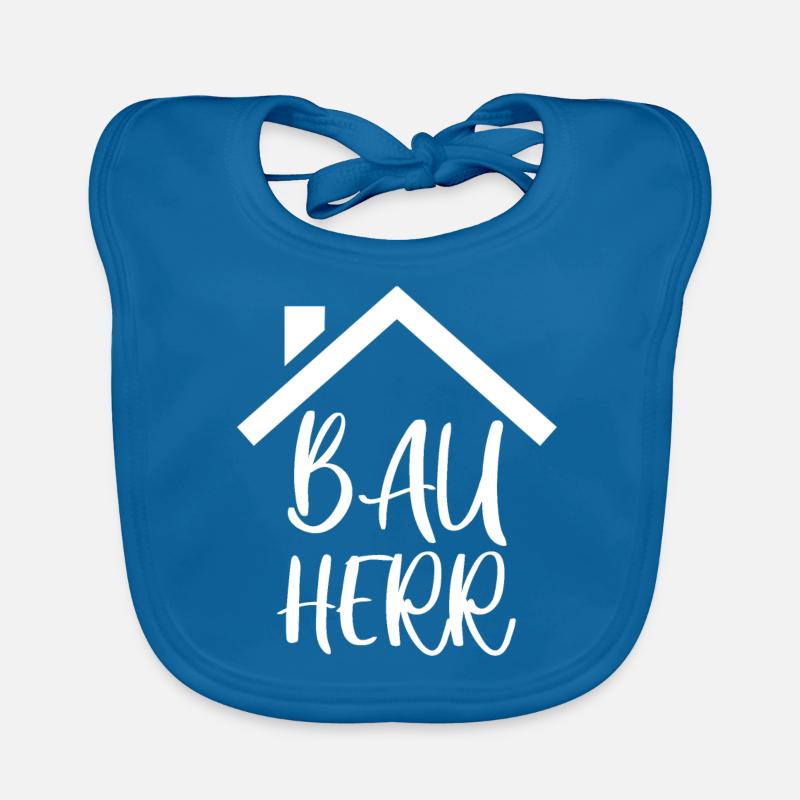 Bauherr - Baby Bio-Lätzchen - Pfauenblau