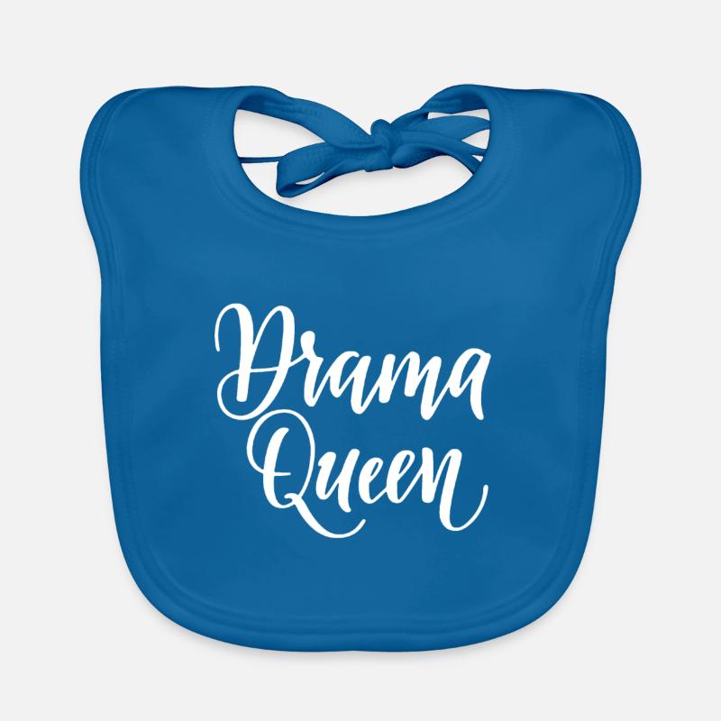drame reine cursive - Bavoir bio Bébé - bleu paon