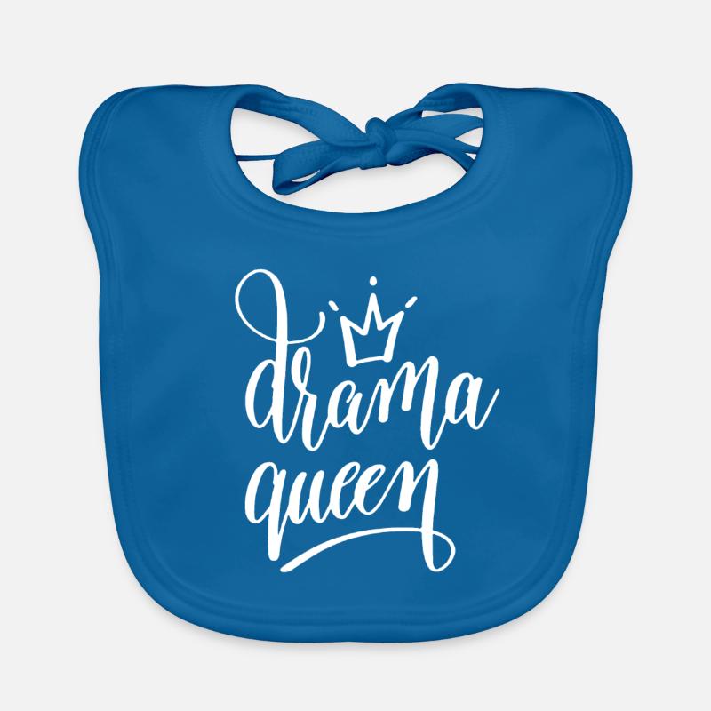 reine du drame - Bavoir bio Bébé - bleu paon