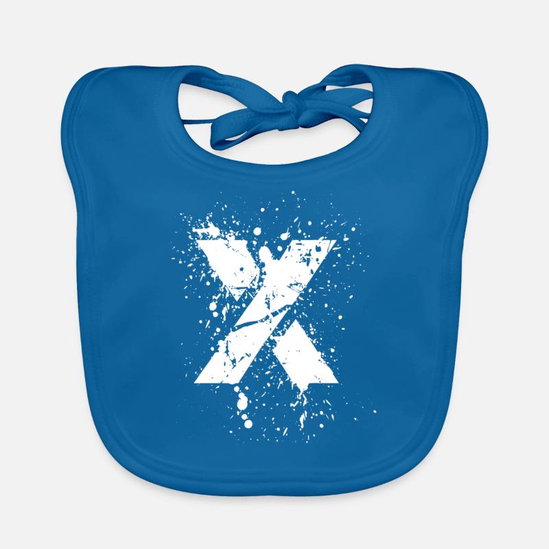 White X | Symbole | Design | Cadeaux - Bavoir bio Bébé - bleu paon
