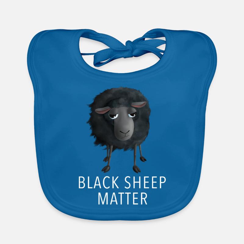 Süßes Schaf - Black Sheep Matter - Baby Bio-Lätzchen - Pfauenblau