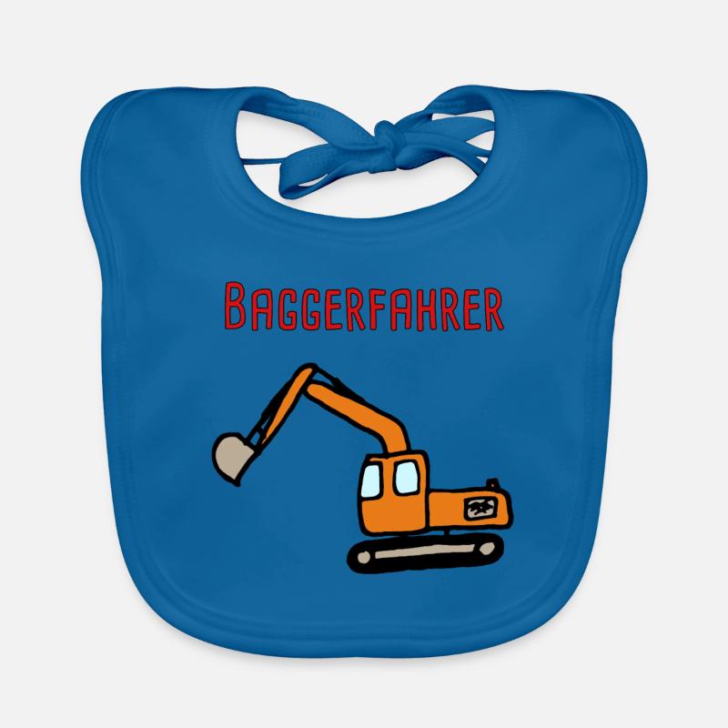 Baggerfahrer - Baby Bio-Lätzchen - Pfauenblau