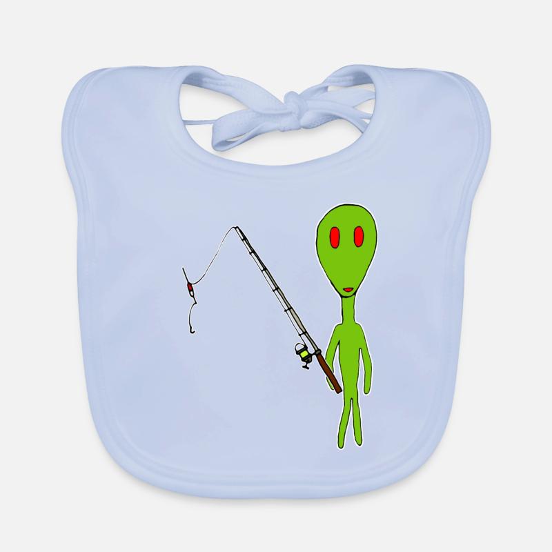 Alien drôle avec itinéraire de pêche Bavoir bio Bébé