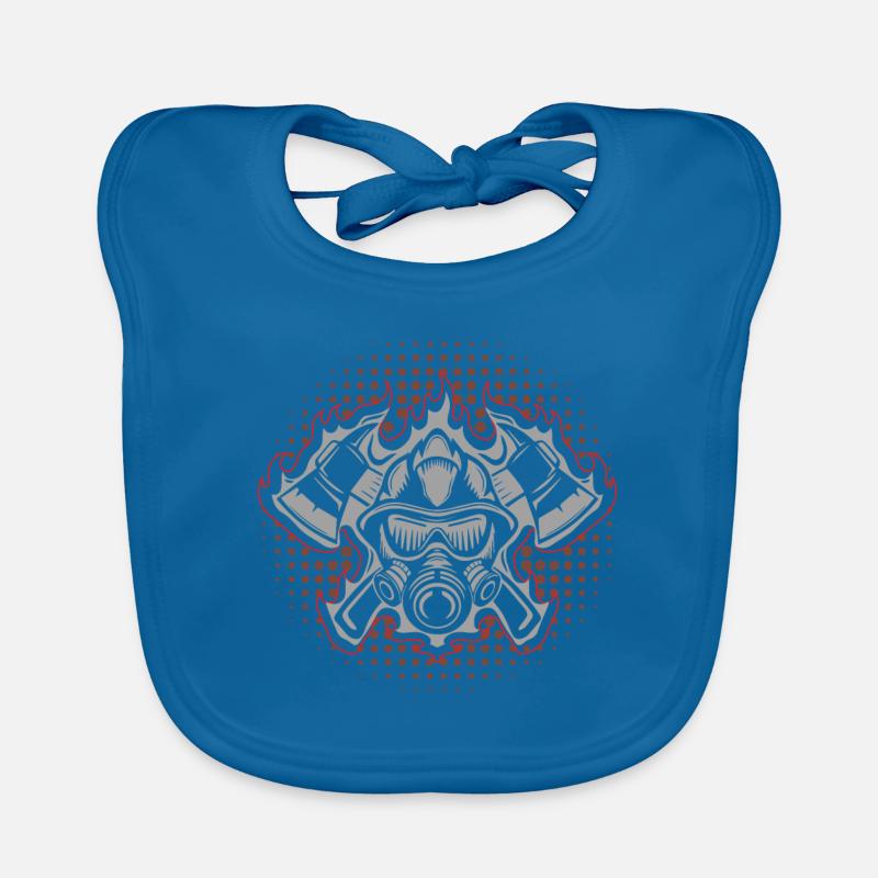 pompier sapeur-pompier - Bavoir bio Bébé - bleu paon