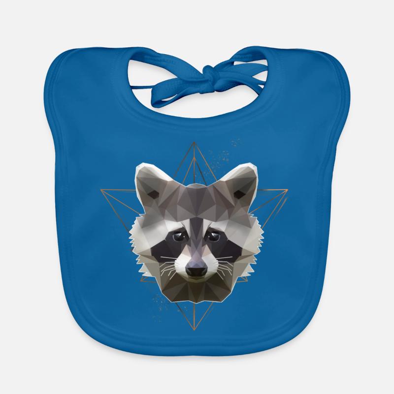 Low Poly Art Raton Racoon Cool Polygon Bavoir bio Bébé