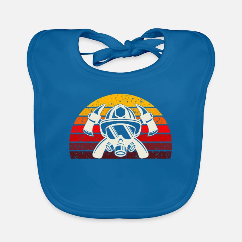 pompier sapeur-pompier - Bavoir bio Bébé - bleu paon