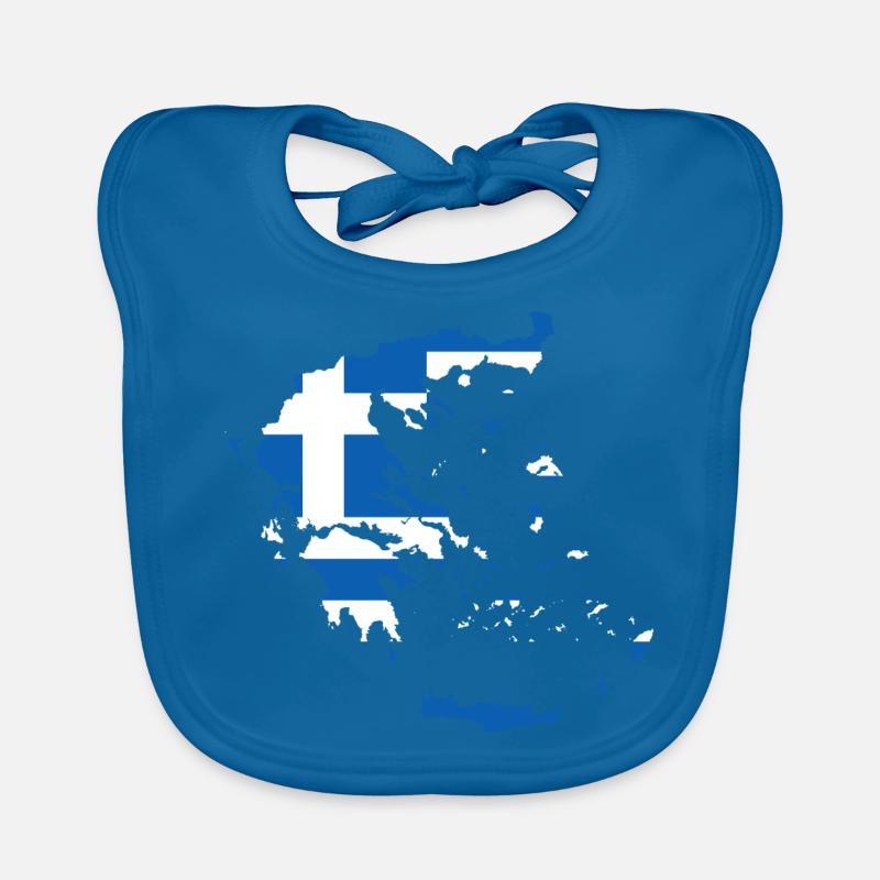 Greece flag gift idea map Organic Baby Bibs