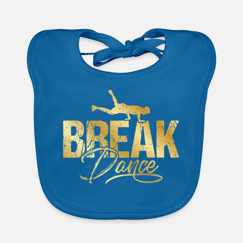 Breakdance Breakdancing Gold - Baby Bio-Lätzchen - Pfauenblau