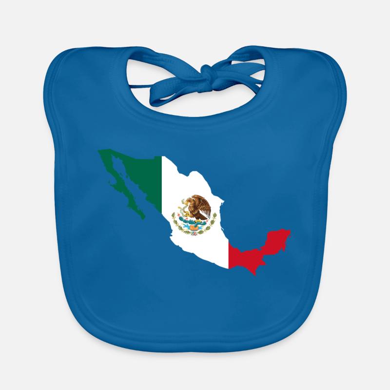 Mexico flag map flag Organic Baby Bibs