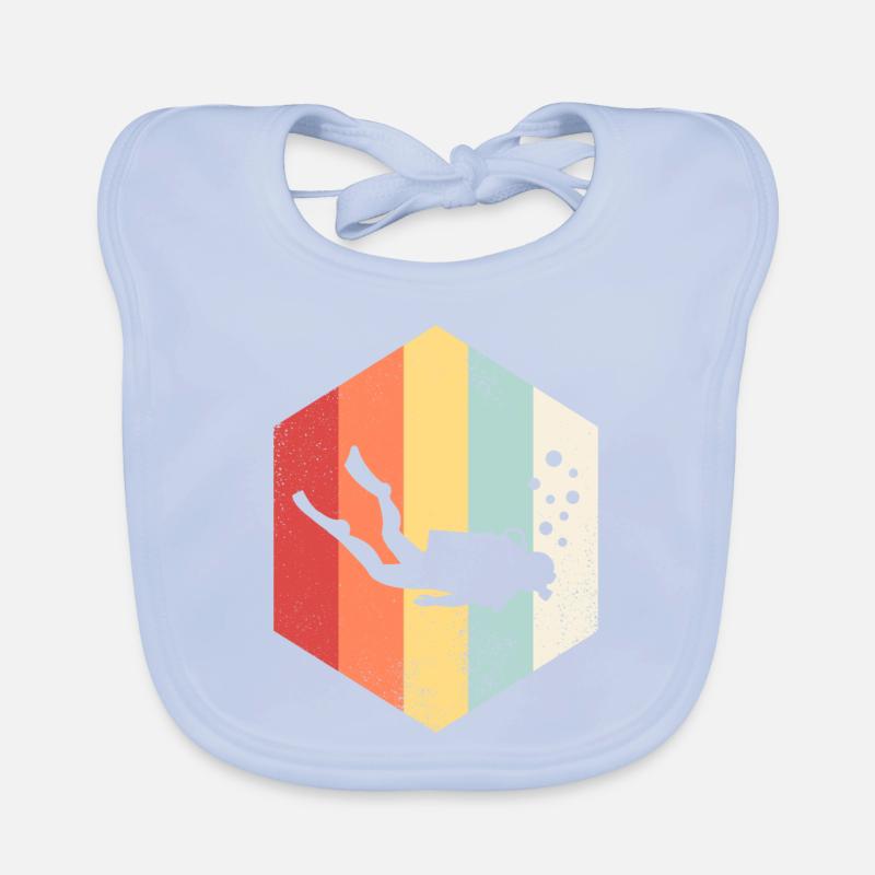 cadeau plongeur plongée retro diver diving Bavoir bio Bébé