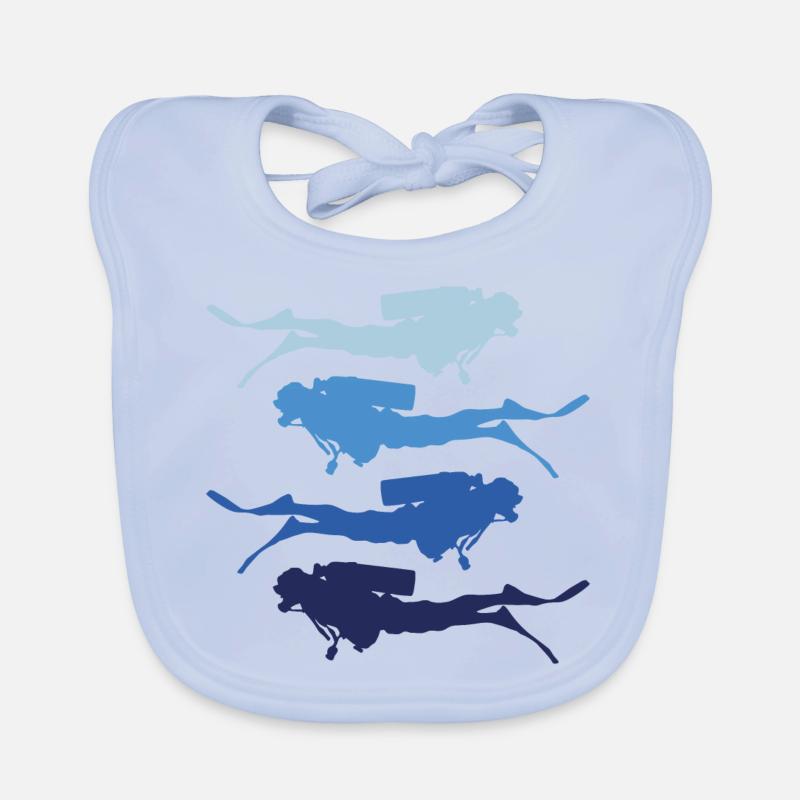diver silhouette Organic Baby Bibs