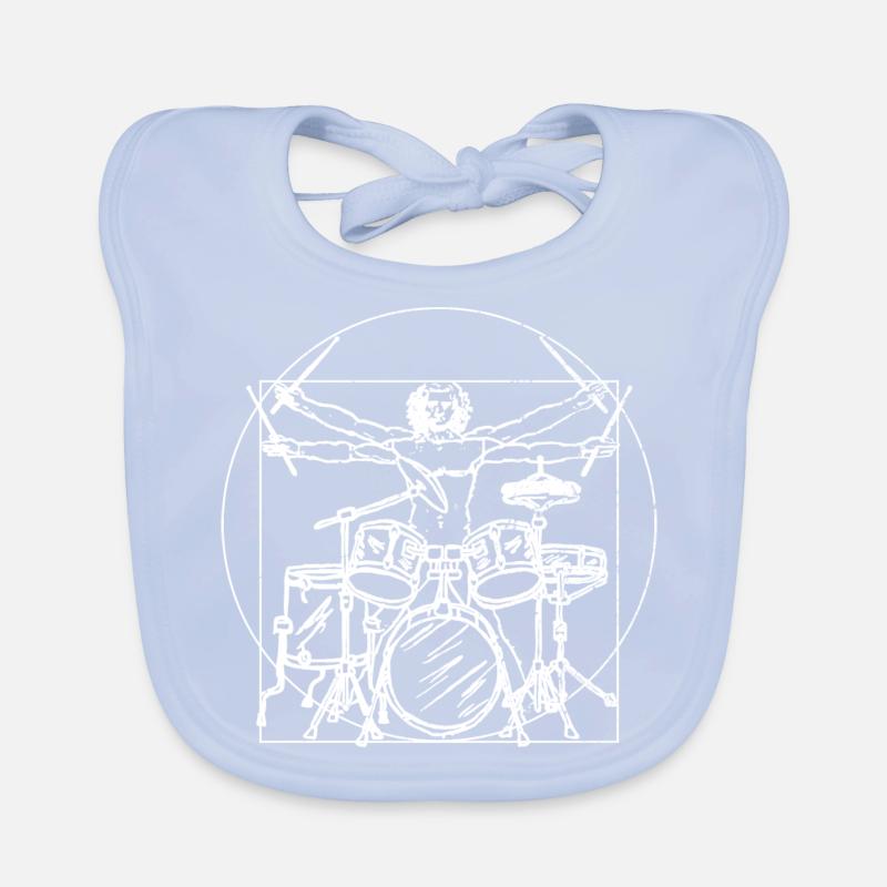 Drum kit gift: Da Vinci drawing Organic Baby Bibs