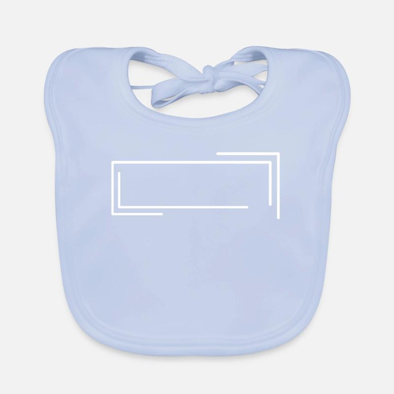 White box frame line line Organic Baby Bibs
