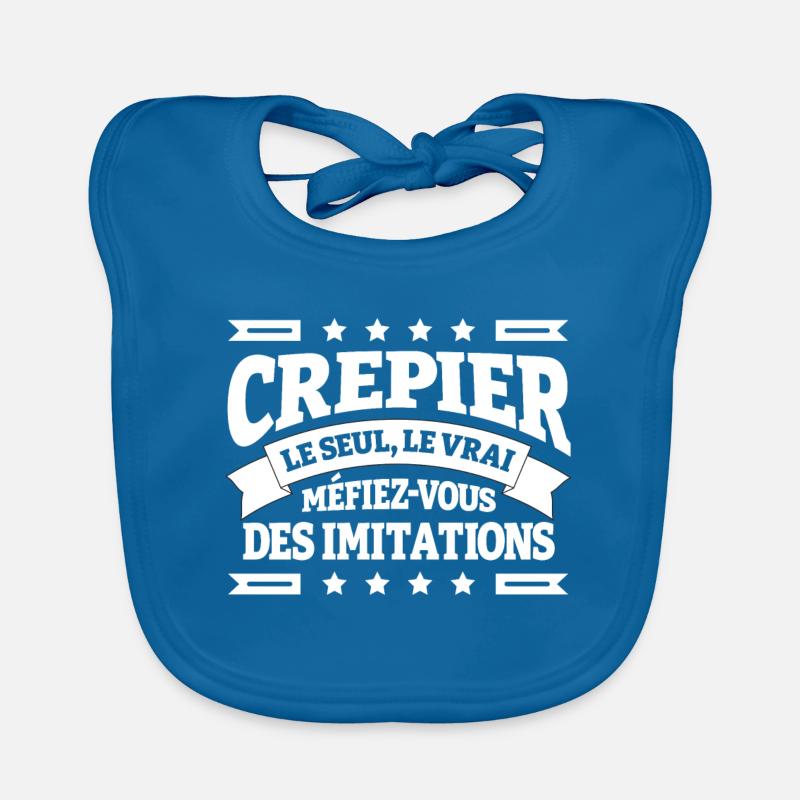 CRÊPIER LE SEUL LEVRAI - Bavoir bio Bébé - bleu paon