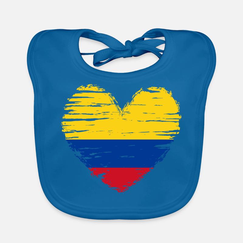 Colombie coeur drapeau blason Bavoir bio Bébé