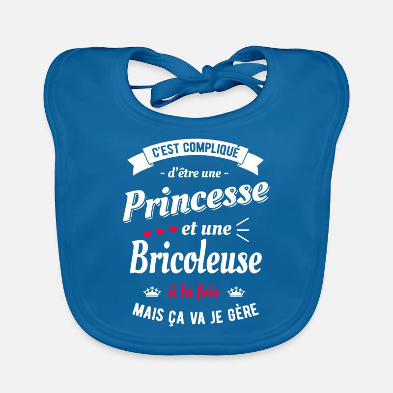 PRINCESSE ET BRICOLEUSE - Bavoir bio Bébé - bleu paon