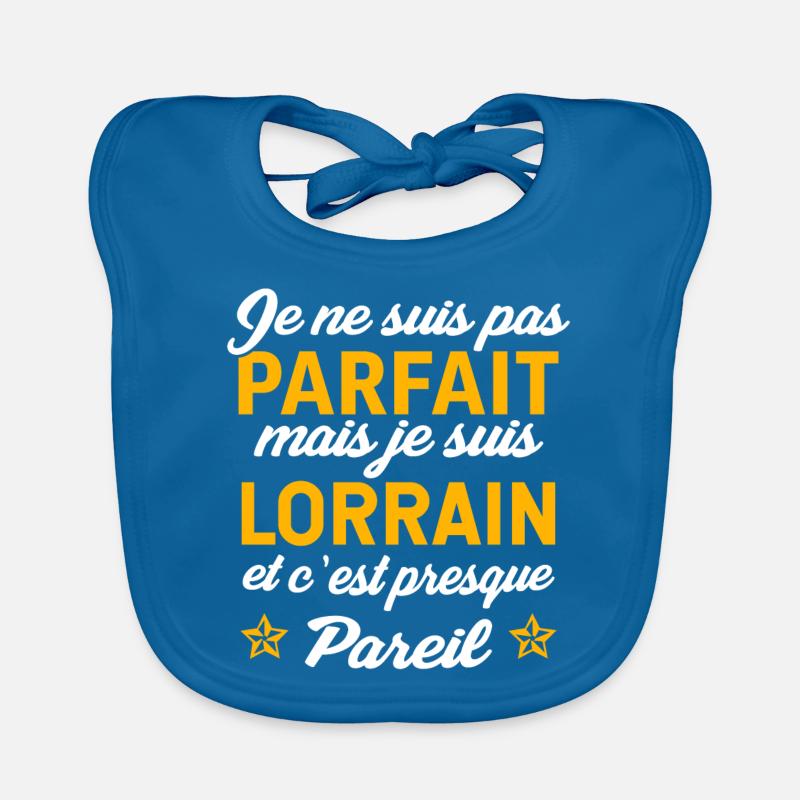 je suis lorrain cadeau lorrain - Bavoir bio Bébé - bleu paon