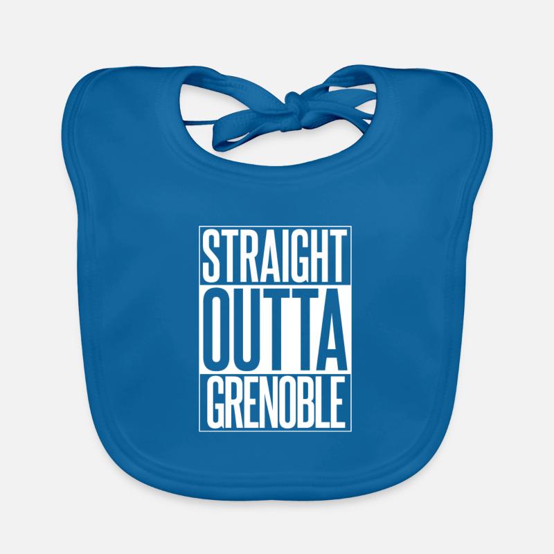 STRAIGHT OUTTA GRENOBLE - Bavoir bio Bébé - bleu paon