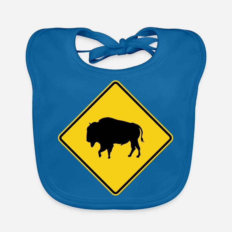 Bison Warnschild Baby Bio-Lätzchen