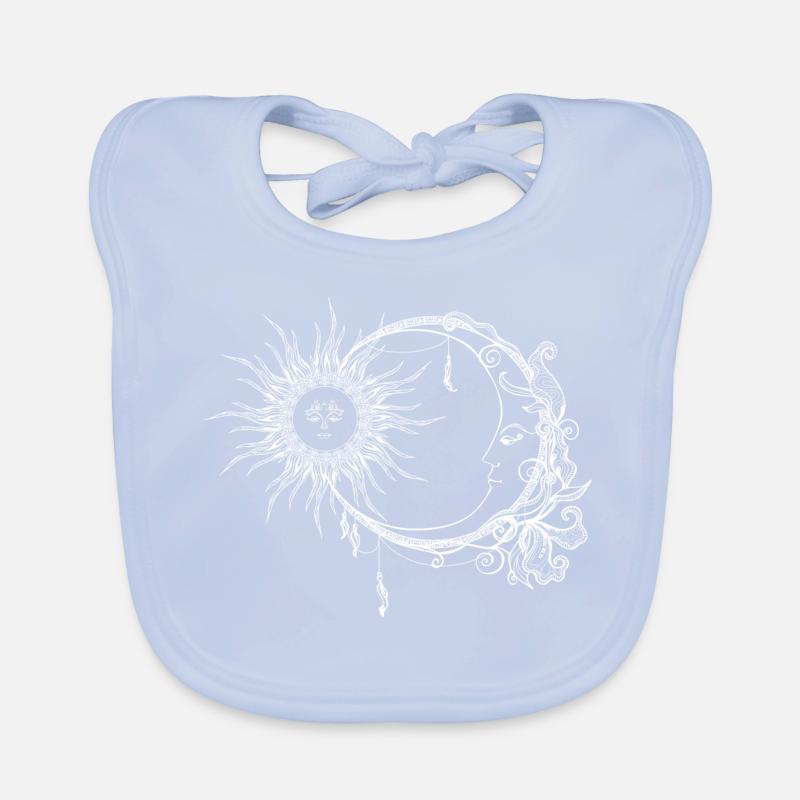 Mond und Sonne im Boho-Stil Baby Bio-Lätzchen
