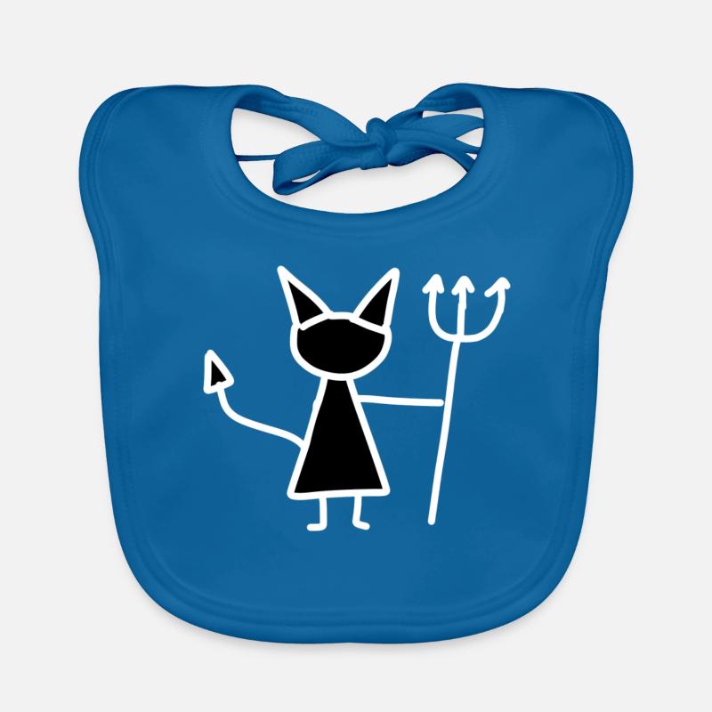 Le diable - Bavoir bio Bébé - bleu paon