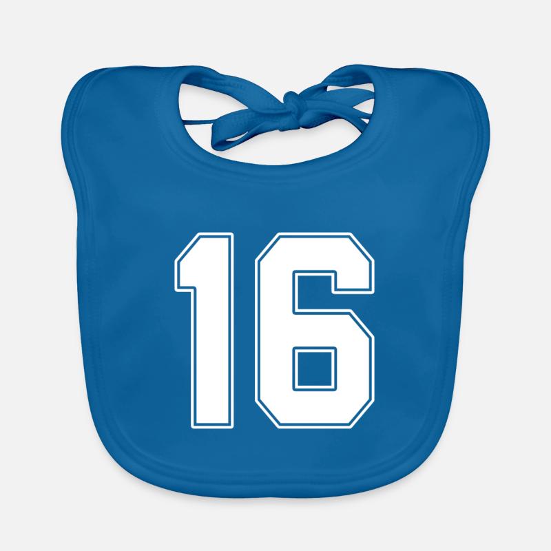 16 years old jersey number 16 Organic Baby Bibs