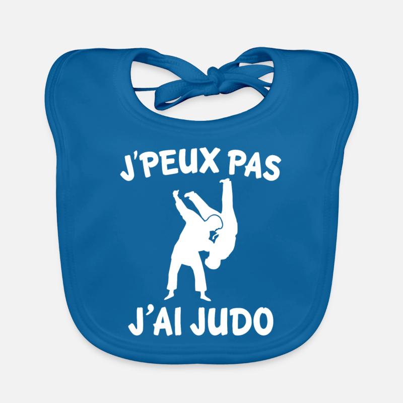 J'peux pas j'ai judo - Bavoir bio Bébé - bleu paon